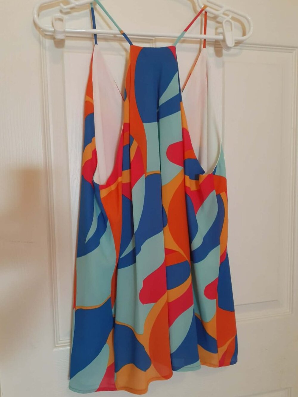 ADRIENNE Make It Count Tank & Shorts Set | Orange and Blue Multi - Picture 5 of 6